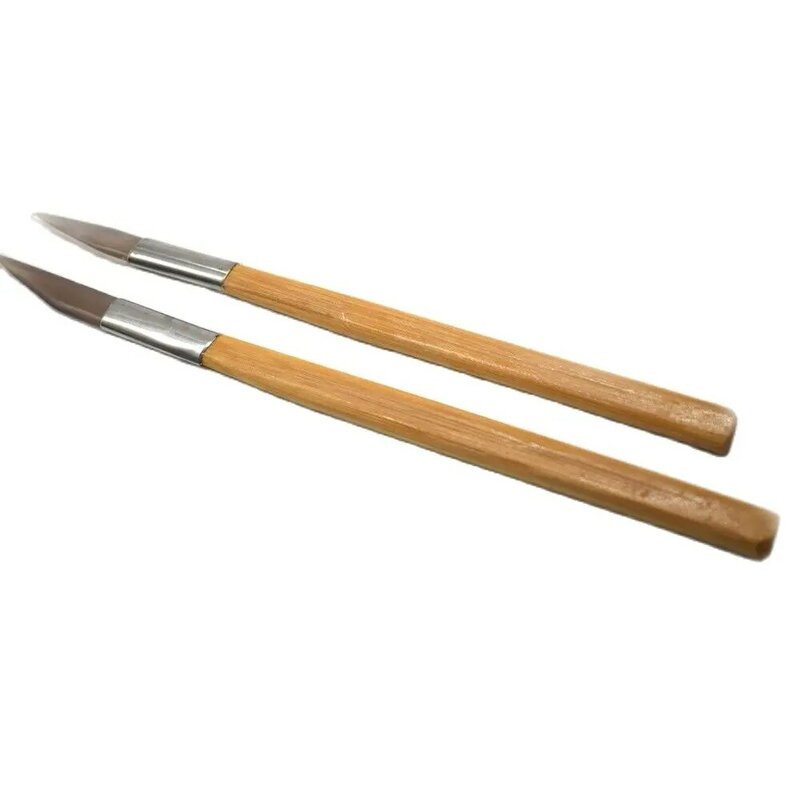 2pcs gładzik agatowy krawędzi noża do polerowania z uchwyt bambusowy narzędzie jubilerskie