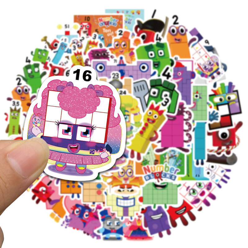 10/50pcs Cute Cartoon Anime Numberblocks Stickers For Laptop Luggage Phone Cup Waterproof Graffiti Bicycle Car Decals Kids Toy