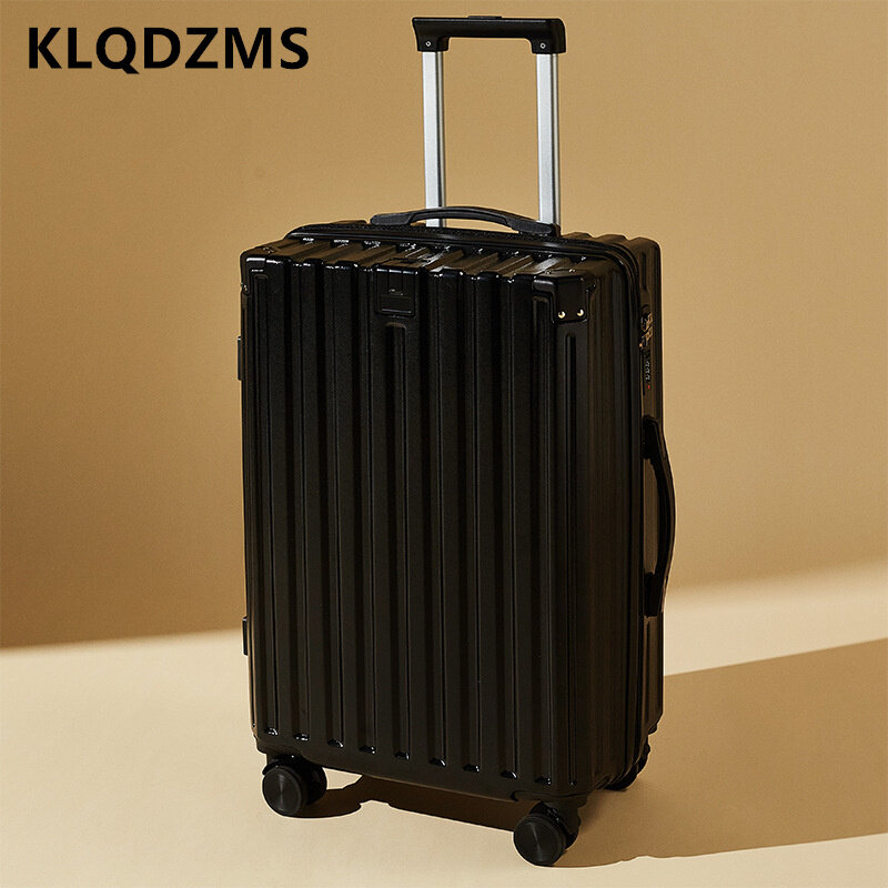 Многофункциональный чемодан на колесиках KLQDZMS для мужчин и женщин, прочный чемодан на колесиках для кодов 20, 22, 24, 26 дюймов