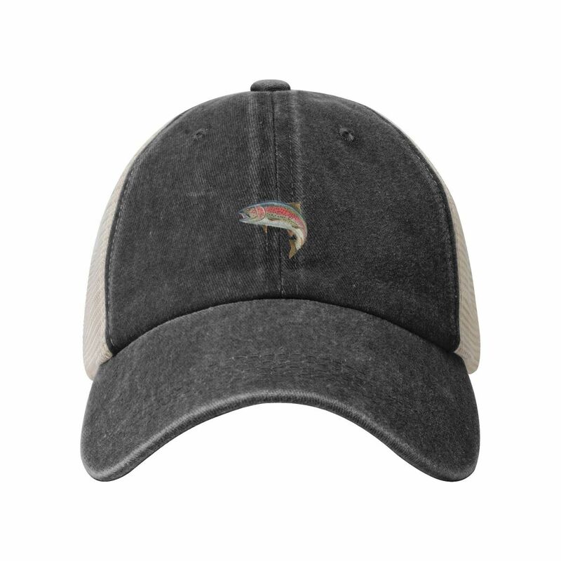 Rainbow Trout Cowboy Mesh Baseball Cap Vintage Kids Hat Hat Man For The Sun Women's Golf Wear Men's