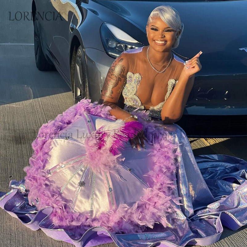 Sparkly 2024 Prom Dresses Mermaid Party Gown V-Neck Crystals Formal For Black Girls Sleeveless Rhinestones vestidos de gala