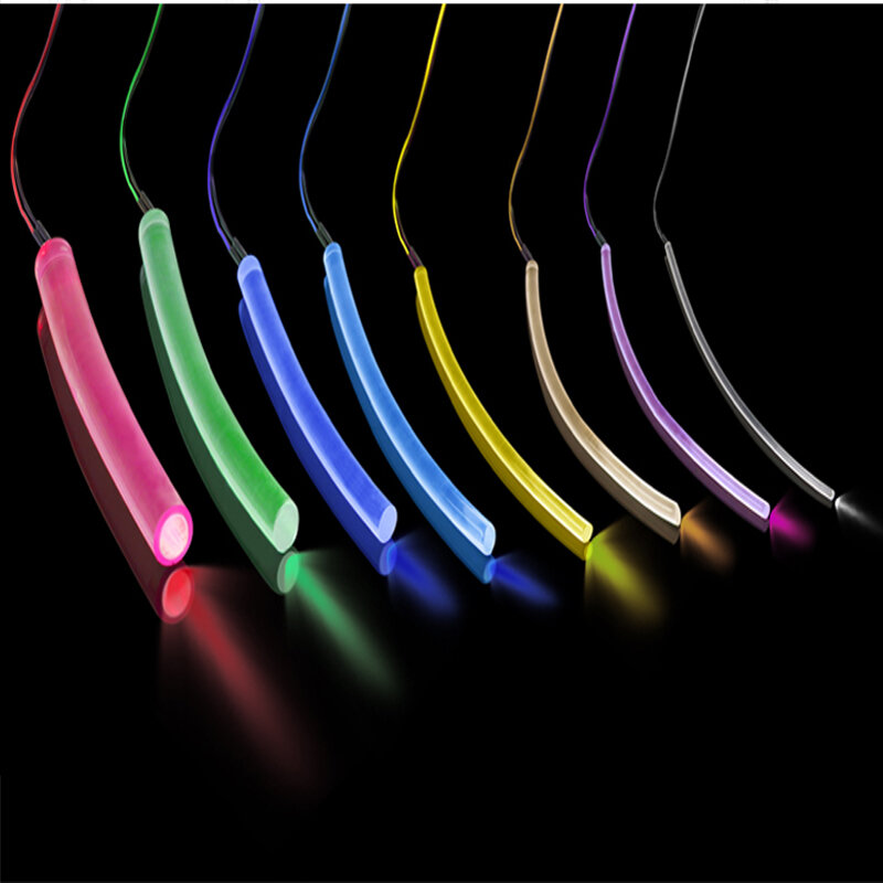 1M 3M 5M 10M 7 kolorowa duża odległość taśma światłowodowa elastyczny przezroczysty światłowodowe oświetlenie otoczenia 123456810mm