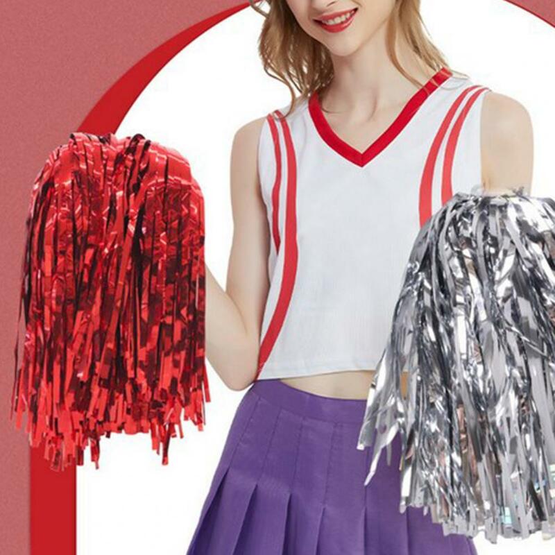 Cheerleader Pom Poms Vibrant Foil Cheerleading Pom Poms 18pcs Colorful Hand Flowers for Squads Party Supplies Foil Handle