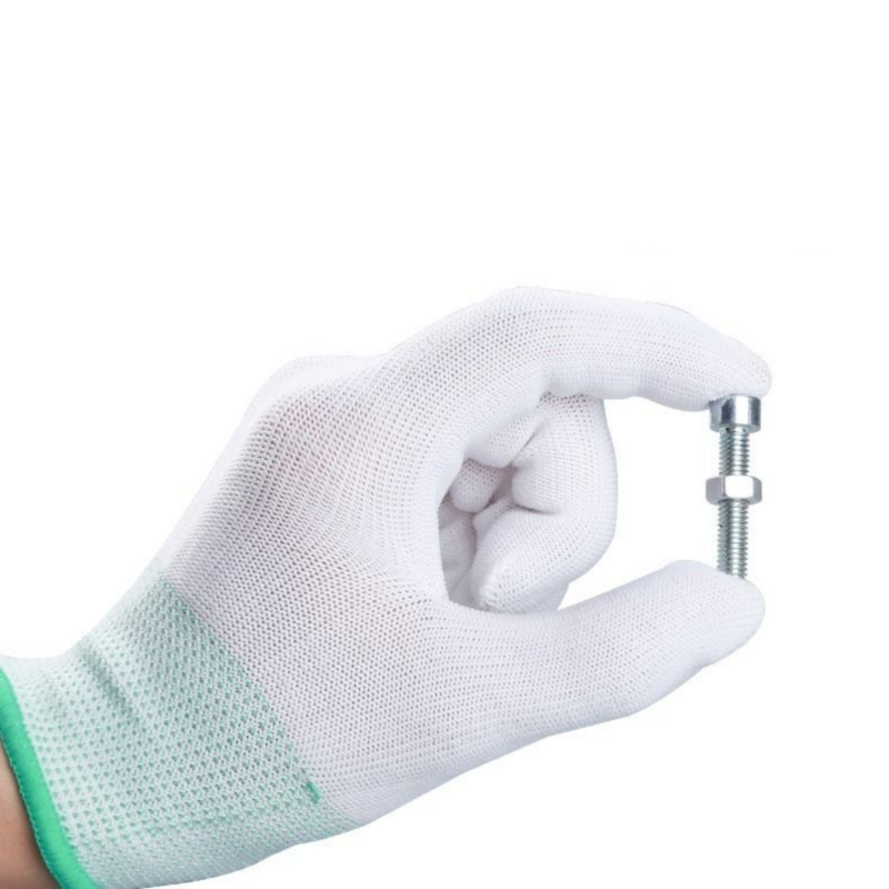 Rękawice antystatyczne z włókna węglowego palec zanurzający antypoślizgowe odporne na zużycie elektroniczne rękawice robocze z nylonu PU