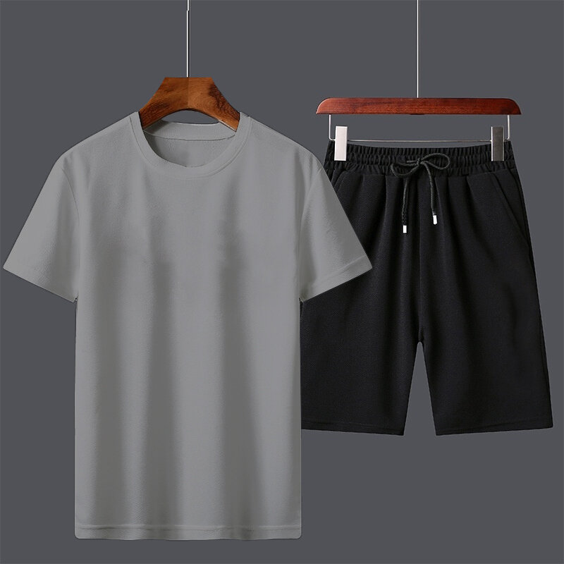 Sommer mode Herren Sporta nzug Harajuku Kurzarm Urlaub Shorts Casual Jogging Männer Kordel zug zweiteiliges Set Drops hipping