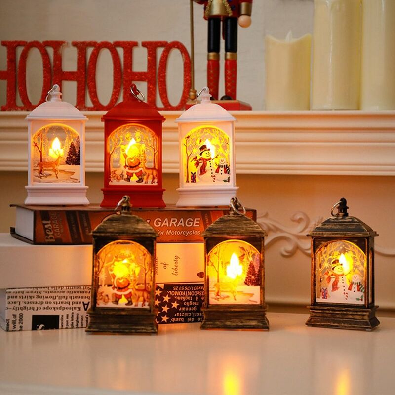 Alce com enfeites de suporte, castiçal para casa, Tea Light Lantern, Led Light, Pingentes de Natal, Decoração