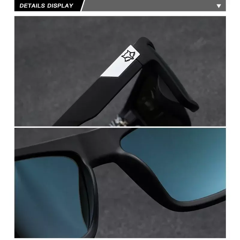 Fox Knight-gafas de sol cuadradas para hombre y mujer, lentes de alta calidad para montar al aire libre, pescar, Retro, Uv400