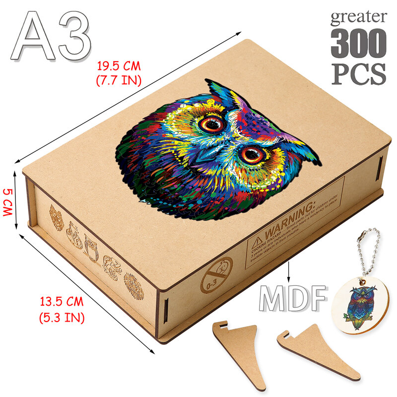 Fabulous Wooden Animal Puzzles For Adults Kids Brightly Colored Parrot Intellectual Toy Creative Board Set Toy Interesting Gift