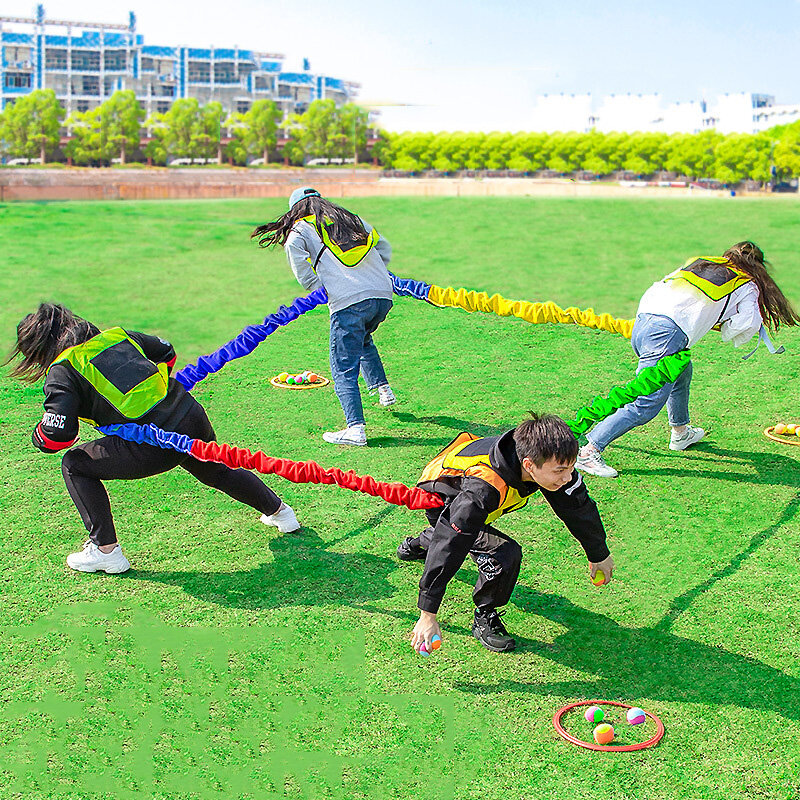 Kleuterschool Outdoor Team Samenwerking Sport Speelgoed Training Apparatuur Elasticiteit Touw Loop Zuidoost Noordwest Running Kinderen Spel