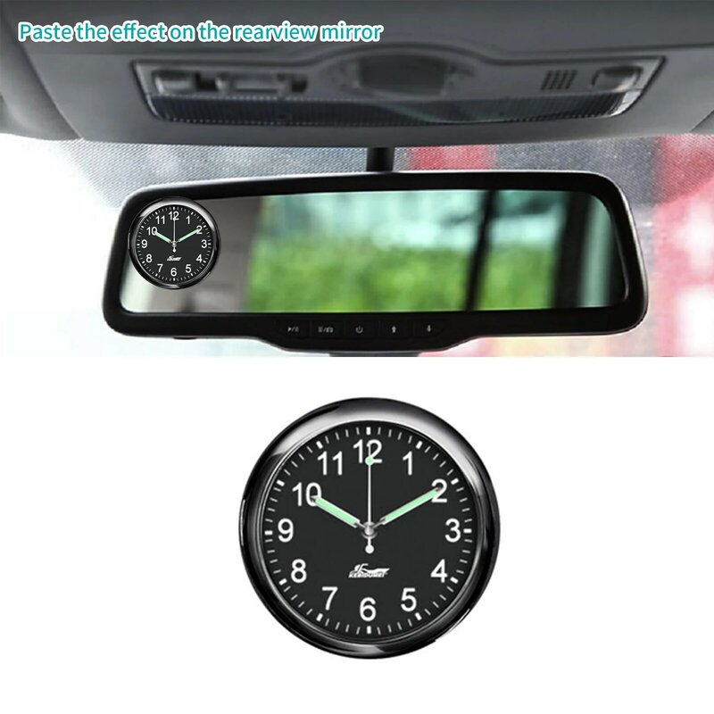 Car Luminous Clocks Automobiles Internal Stick-On Mini Digital Watch Mechanics Quartz Clocks Auto Ornament Car Accessorie