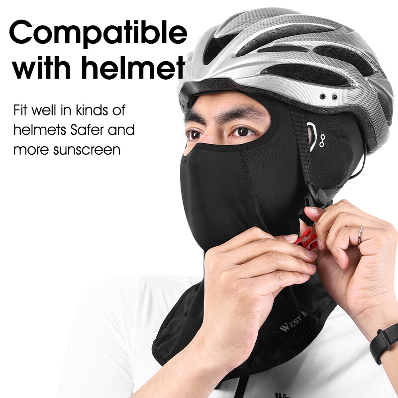 WEST BIKING Cycling Cap Summer Cooling Summer Sunscreen Sport Balaclava UV Protection Bike Motorcycle Full Face Cover Headwear
