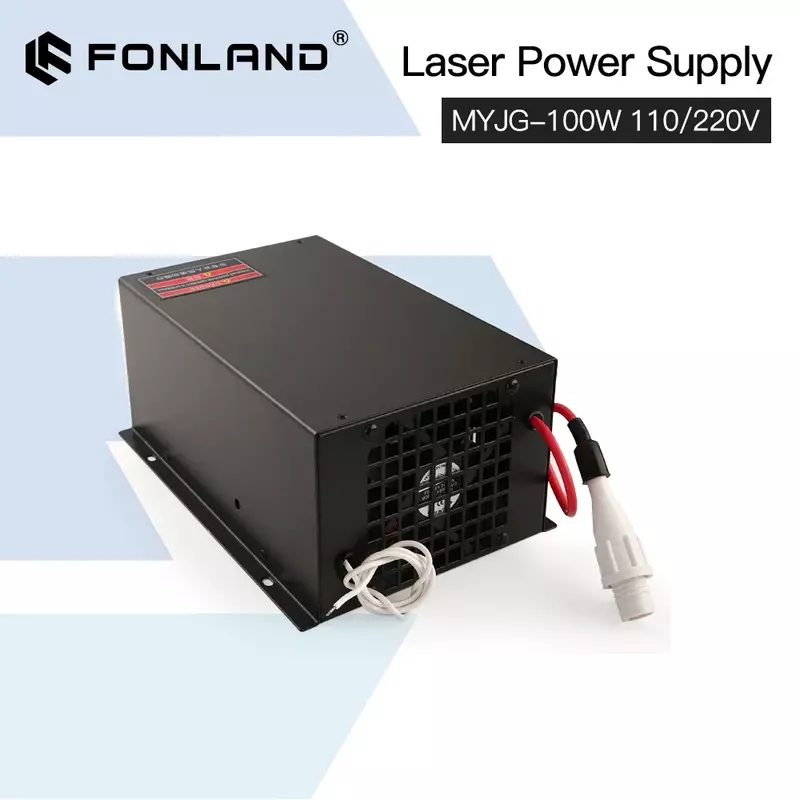 Catu daya Laser CO2 FONLAND MYJG 100W, pengganti untuk Reci W2 T2 Yongli EFR mesin tabung potong pengukir CO2 Laser