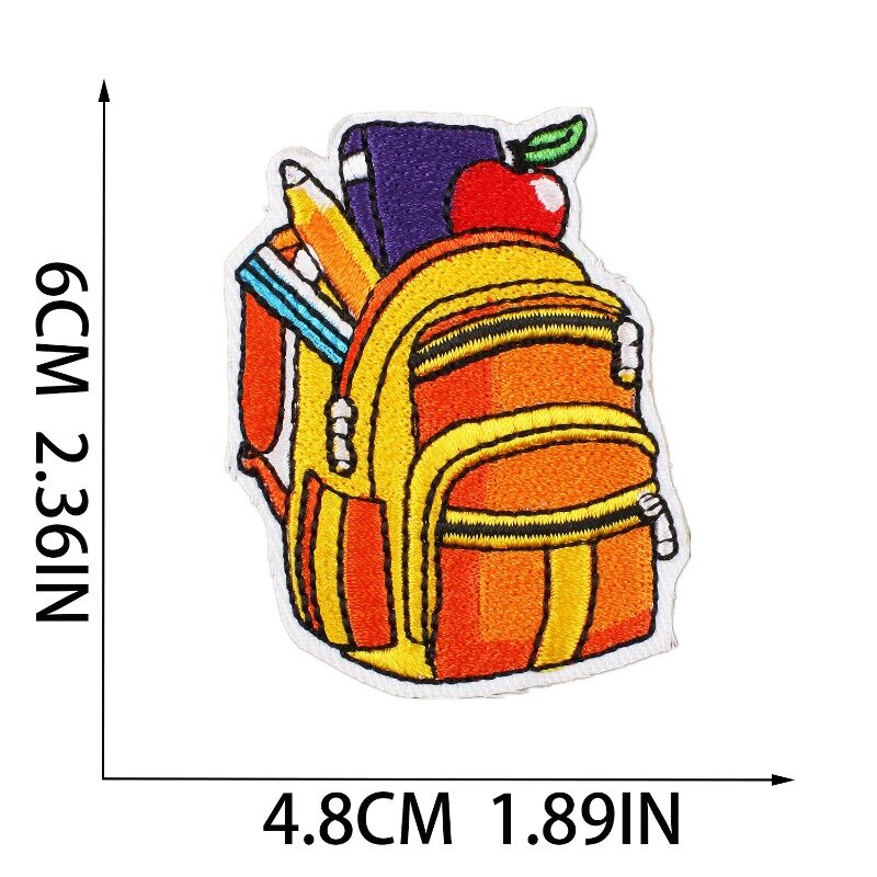 Parche de tela bordado DIY para mochila de autobús escolar, pegatina de goma de borrar de Jean para ropa, sombrero, bolsa, pantalones, insignia, accesorio de decoración, caliente