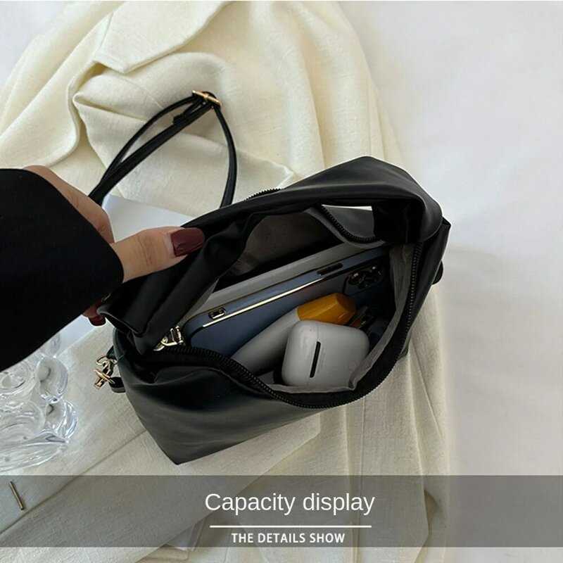 Pu trend ige Umhängetasche Geschenke einfache große Kapazität Leder handtaschen Reiß verschluss Kontrast Umhängetasche