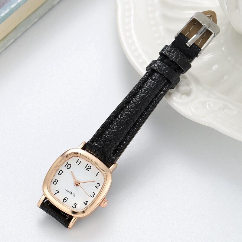 Kegllect Vierkante Vrouwen Eenvoudige Kleine Wijzerplaat Student Horloges Vintage Riem Quartz Polshorloge