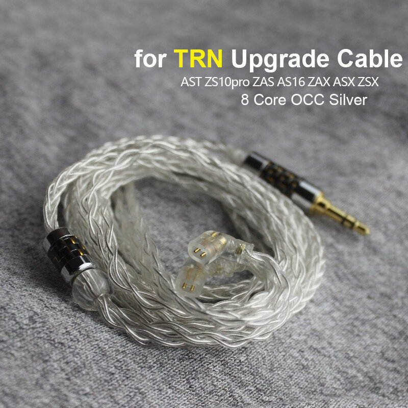 Kabel keseimbangan 8 inti 4.4mm, kabel keseimbangan 8 untuk TRN BA15 VXPRO TA2 BA8 V90s X7 dengan mikrofon, 2.5 Upgrade berlapis perak OCC