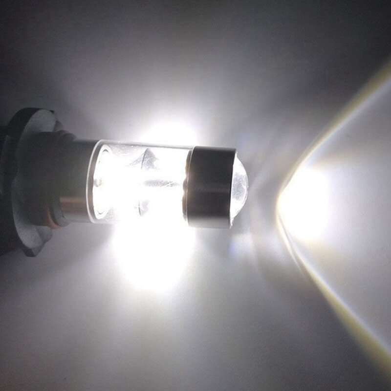 2323 LED 프로젝터 안개 주행등 전구, 6X 9005 HB3, 6000K, 100W, 흰색