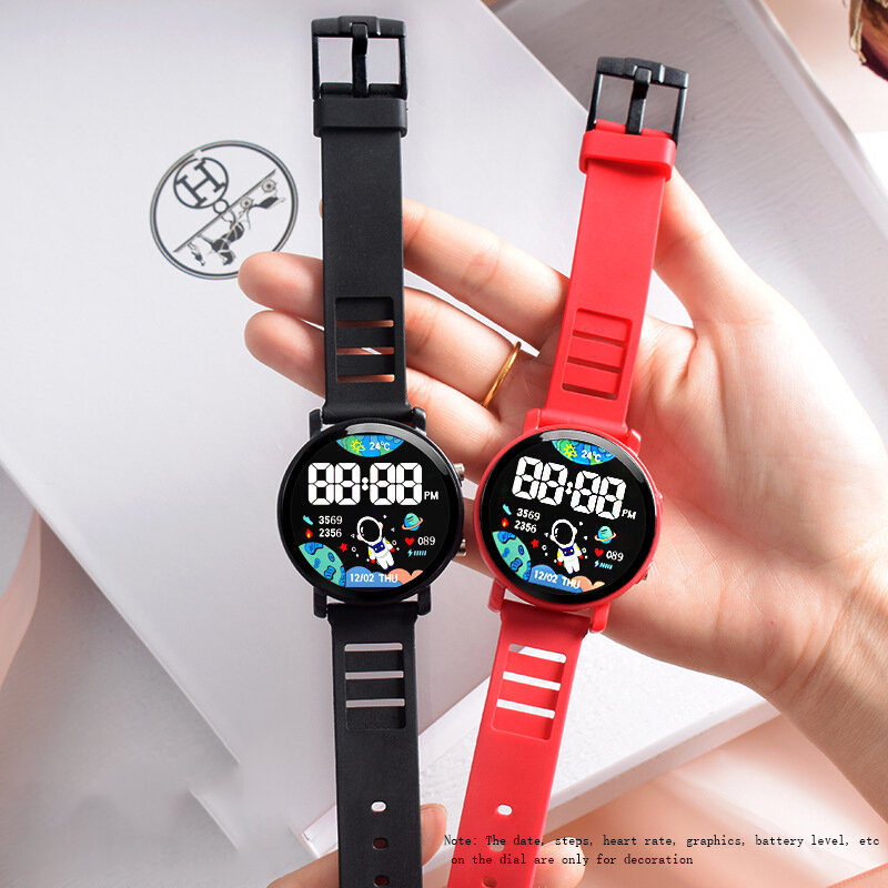 LED 디스플레이 디지털 키즈 시계, 야광 방수 어린이 전자 손목시계, 학생용 시계