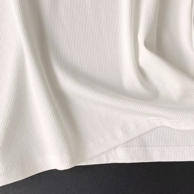 Keyanketian 2024เสื้อแขนกุดคอตตอนคอวีสำหรับผู้หญิงเสื้อกล้ามคอวีสีทึบย้อนยุคอเมริกันแบบใหม่เปิดตัว