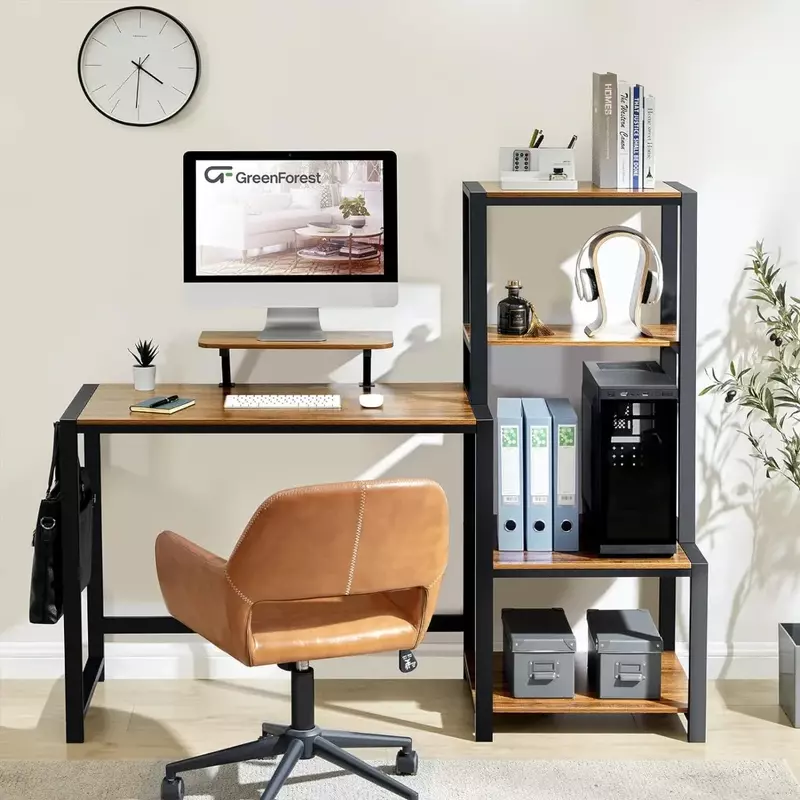 Walnuteft-コンピューターデスク,ゲームテーブル,オフィス家具,送料無料