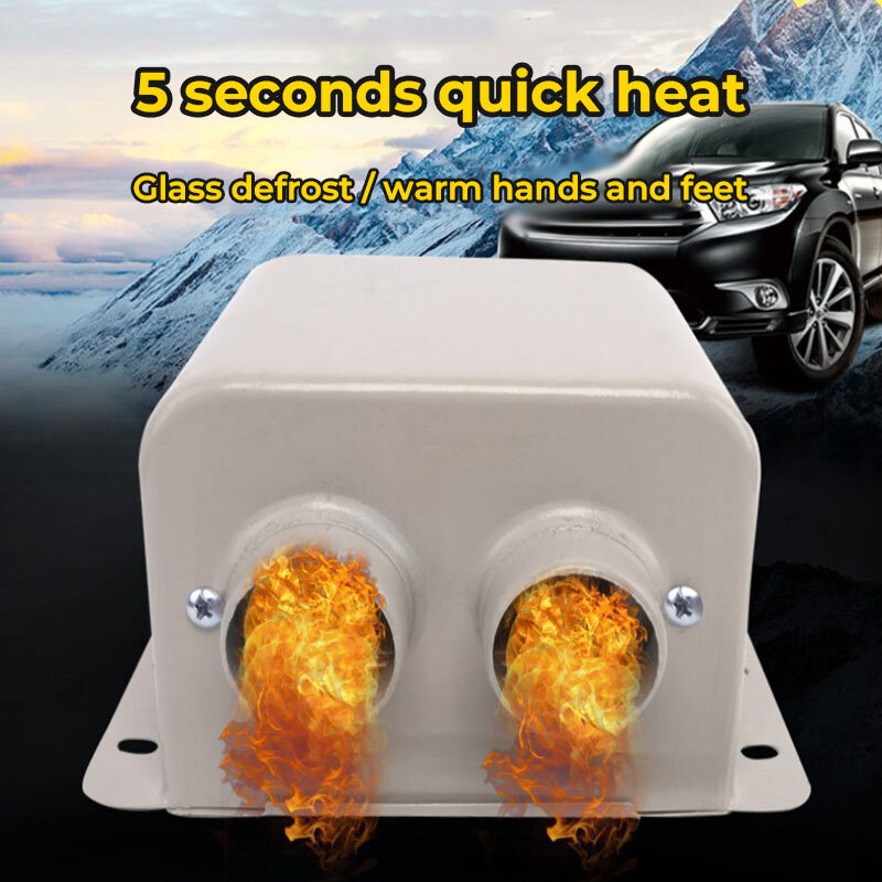 12V 24V 400W 600W 800W Classic Dual Hole Car Air Heater Glass Defroster Car Electric Heater for Truck Car Rv Lorry