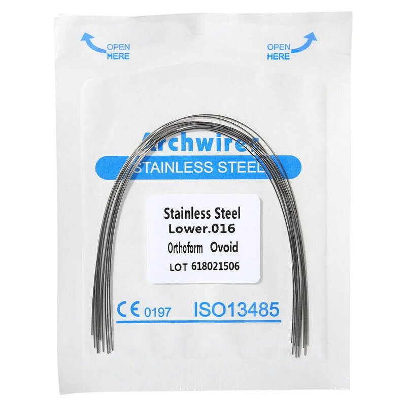 10 pezzi/1 confezione di filo per arco ortodontico dentale in acciaio inossidabile per uso rotondo per bretelle