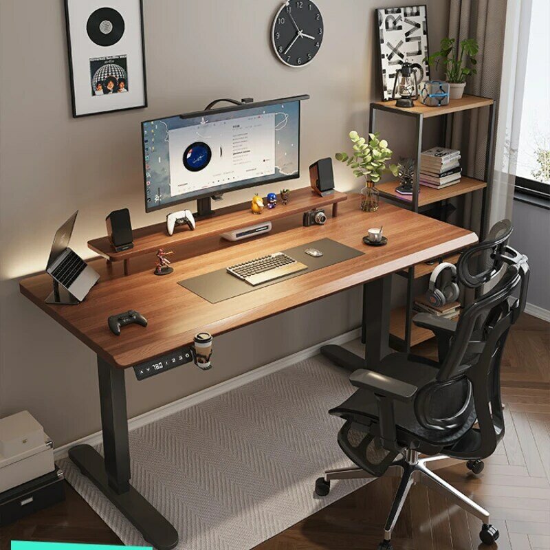 Intelligent solid wood computer desk electric lifting table desktop home workbench