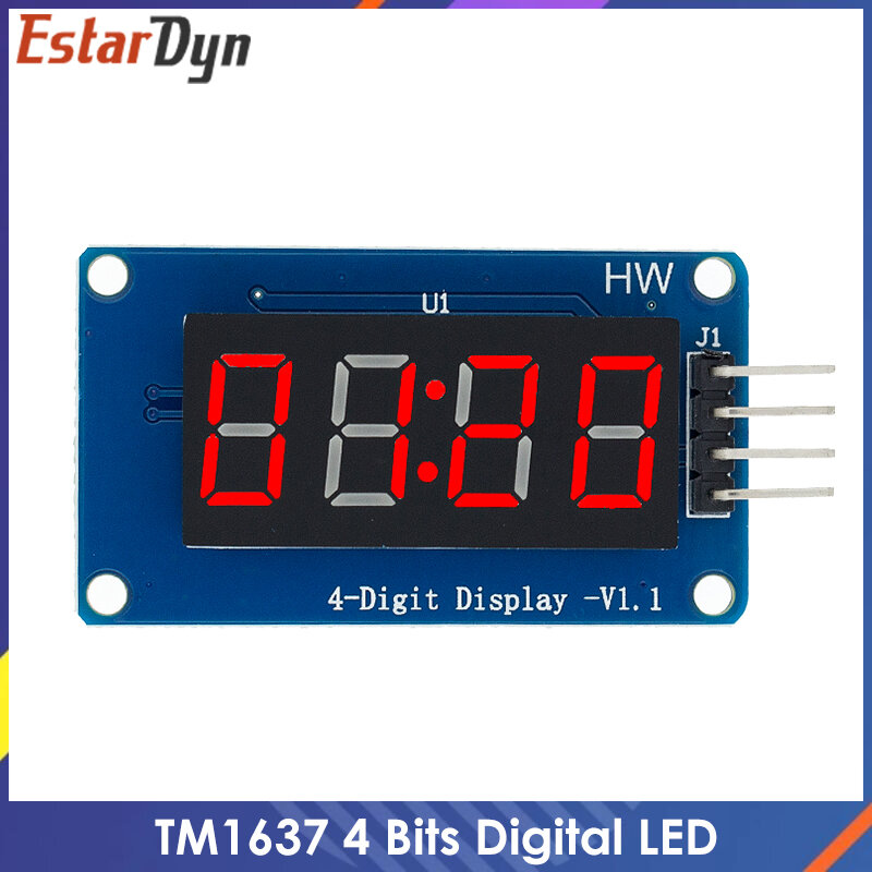 Tech d'affichage LED numérique pour Ardu37, TM1637, 4 bits, 7 segments, 0.36 pouces, horloge, tube d'anode rouge, 4 pilotes de série