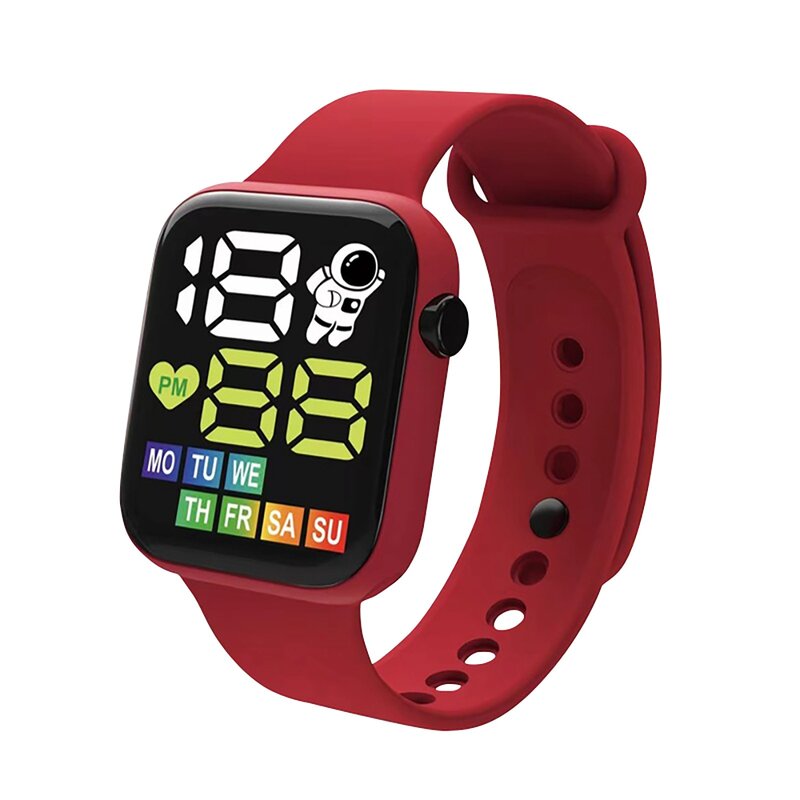 Kinder Trend elektronische Uhr Display Woche Outdoor Casual Sport Leben wasserdichte Uhr quadratisches Zifferblatt Silikon armband Uhren