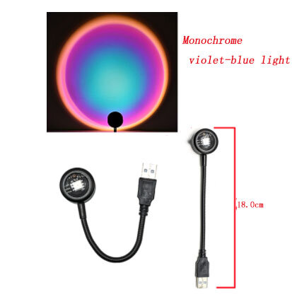 휴대용 USB LED RGB 선셋 라이트 야간 프로젝터, 파티 장식, 침실 캠핑 야간 조명, 주변 네온 조명, 18 cm, 28cm