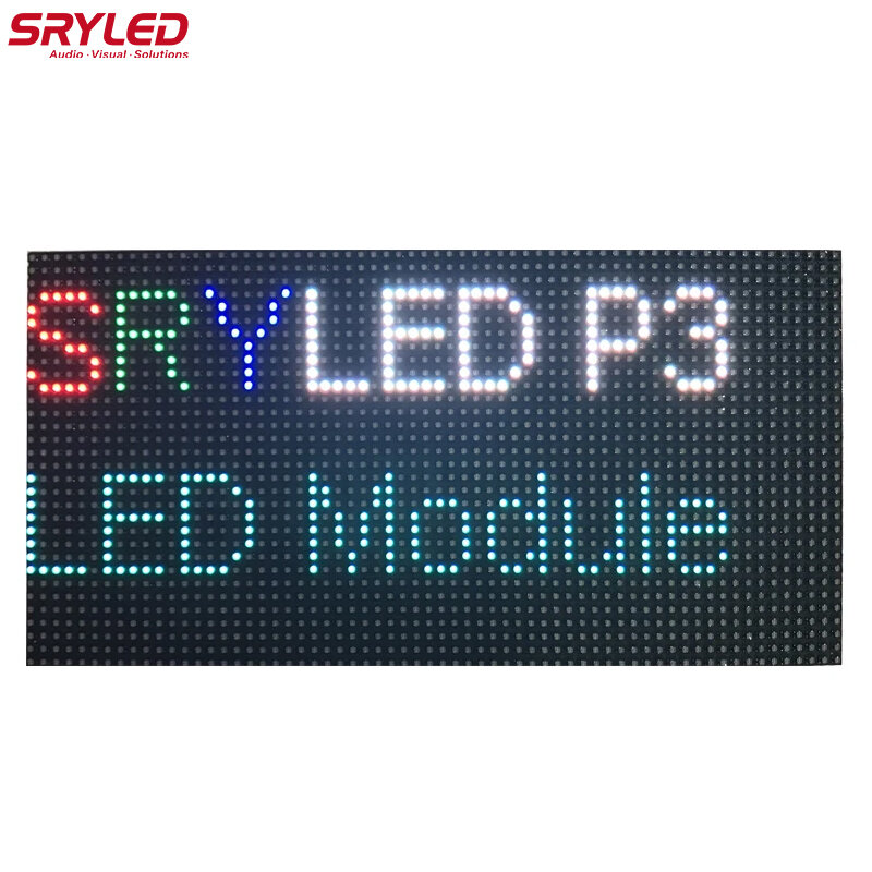 SRYLED-Panel de pantalla Led de 64x32 P3, reloj Digital RGB HD, matriz P3, 192x96mm, fondo publicitario