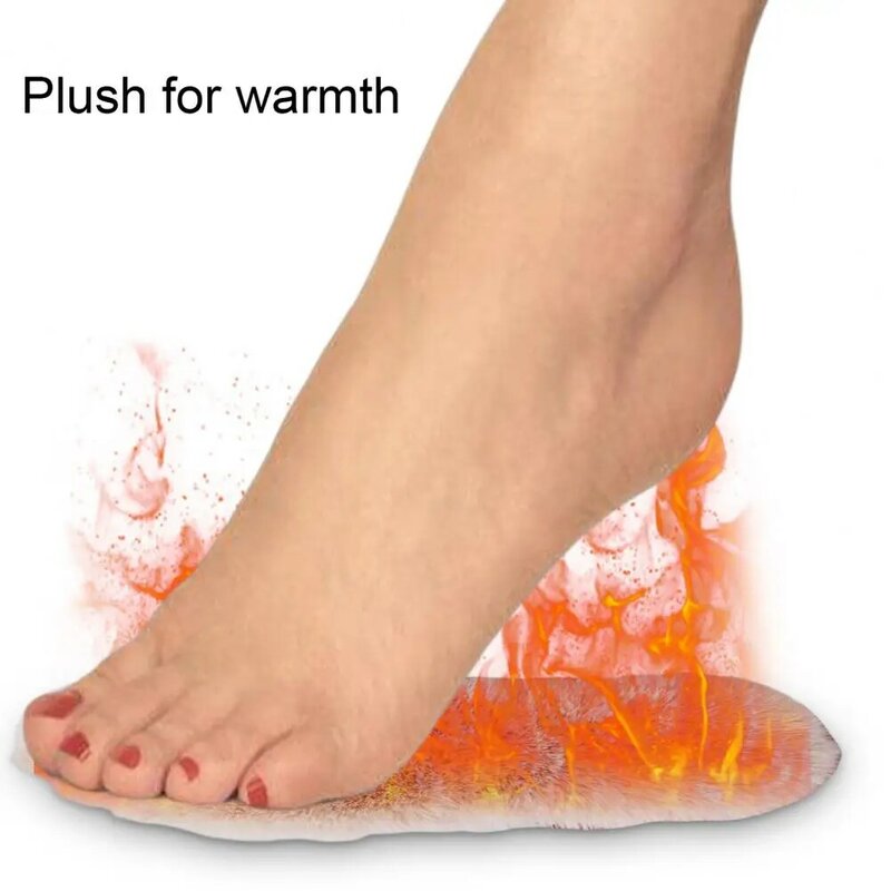 Plantillas térmicas de piel sintética de conejo para zapatos deportivos, almohadillas gruesas y transpirables para invierno, Unisex, 1 par