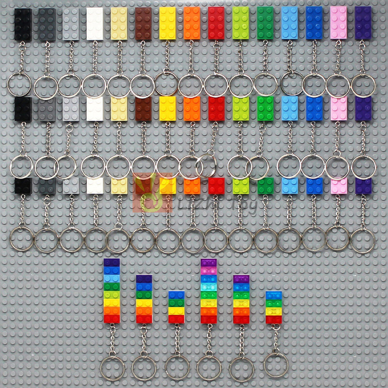 5-15Pcs Colorful 3002 Brick 2x3 Key Chain Building Block Toys Kids Creative Gift Compatible with MOC Brick Keychain