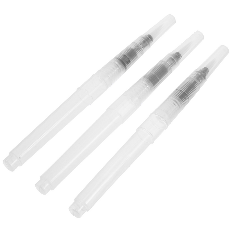 3 Pcs Refillable Watercolor Pens Painting Reusable Tool for Empty Brush Drawing Soluble