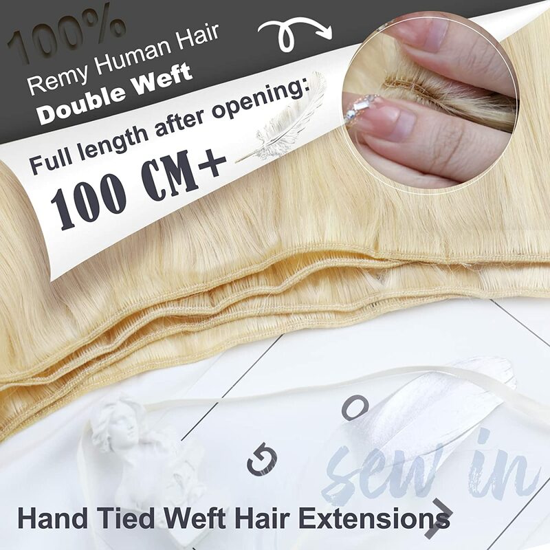 Moresoo Пришивные волосы для наращивания, волнистые волосы, искусственные человеческие волосы, 100 грамм, двойные пряди, мягкие прямые человеческие волосы