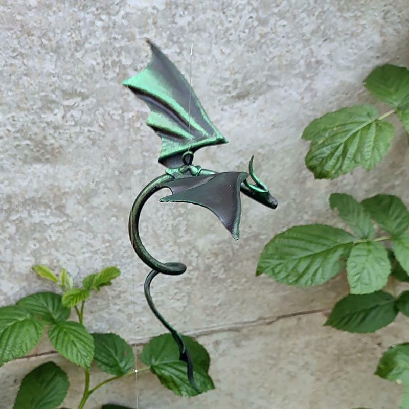 Dragon Ornament Craft Iron Craft Pendant Rustproof Dragon Sculpture Rustproof Metal Home Decor Funny Gifts For Garden Patio Yard