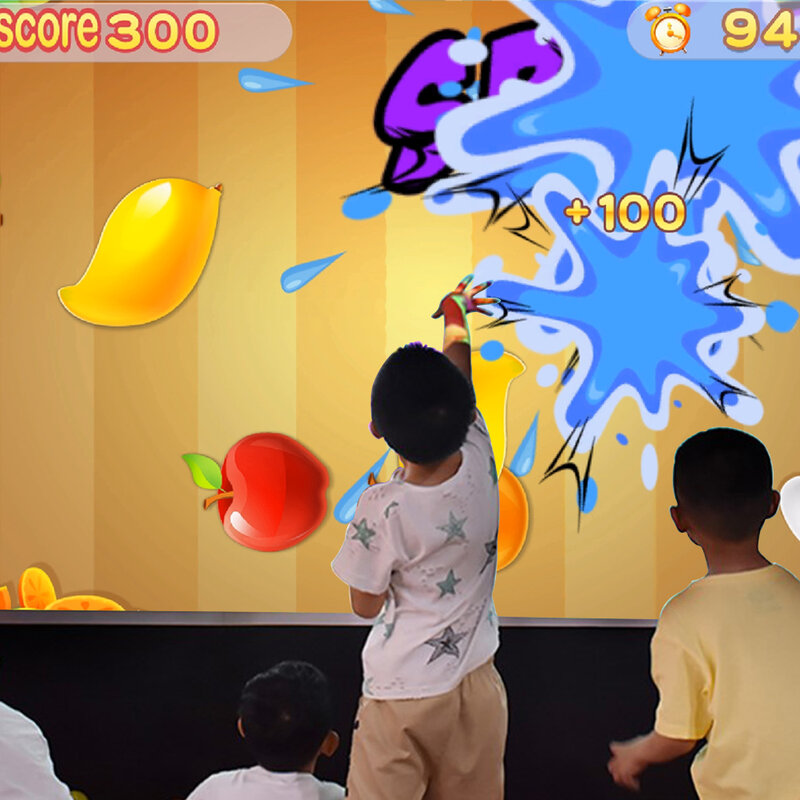 22 ألعاب ذكية للأطفال لعبة أرضية تفاعلية/جدار نظام الإسقاط جهاز السبورة التفاعلية جهاز متعدد النقاط شاشة كبيرة