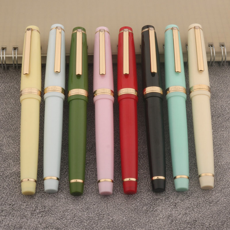 Jinhao-Caneta-tinteiro acrílica, caneta transparente, EF F Nib, material de escritório comercial, redação escolar, rotação de luxo, 82
