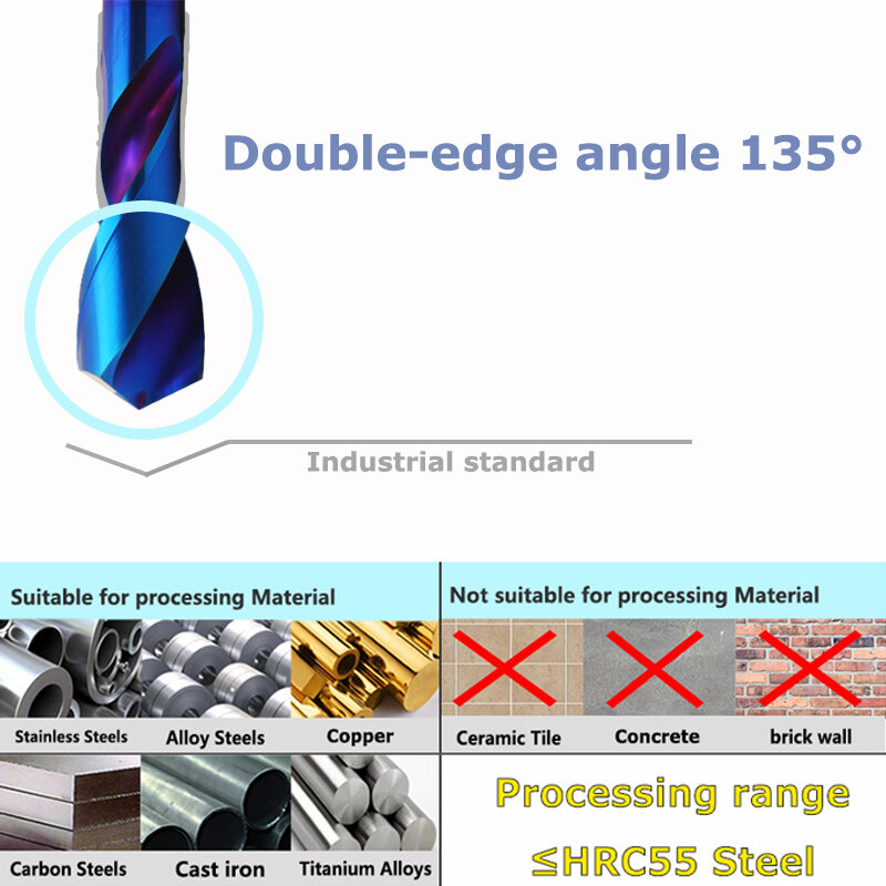 Yzh Carbide Twist Boor 1.0-10.9Mmdiameter HRC65 Tungsten Algemene Stub En Rechte Handvat Voor Cnc Boren Metalen Staal gat