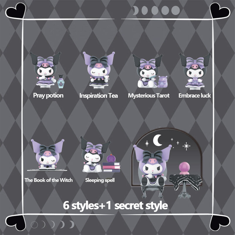 Sanrio Kuromi Genuine Blind Box  Anime Collection Model Statue Lucky Divination Series Action Figures Dolls Cute Festival Gift