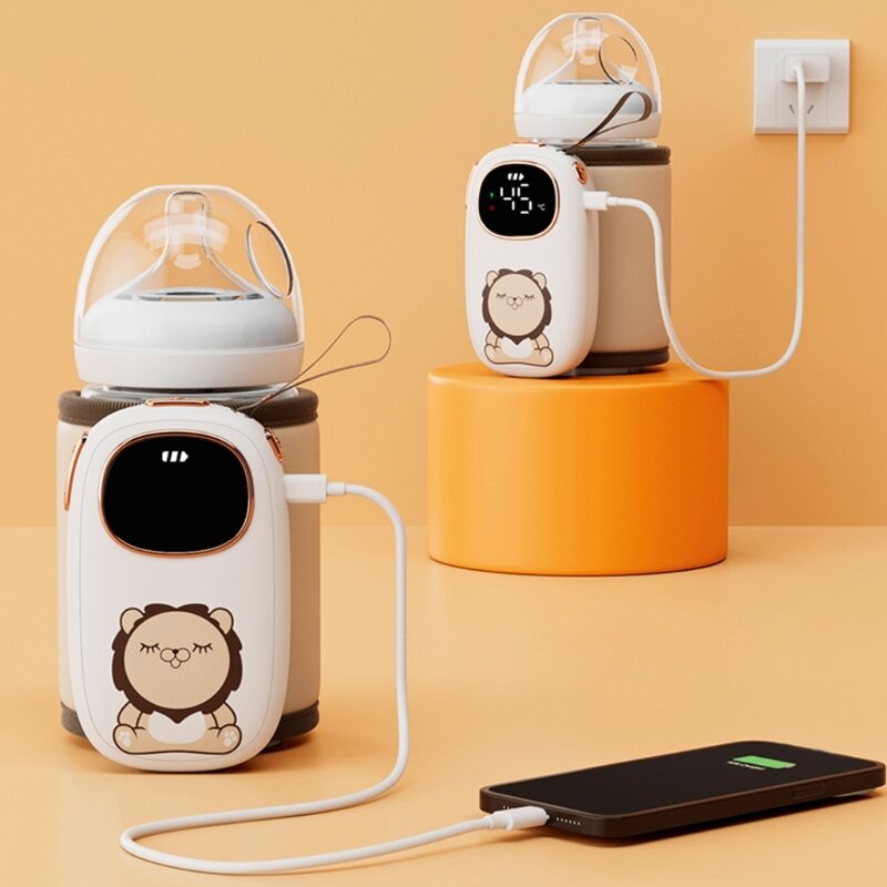 Bolsa calentadora biberones portátil, calentador leche recargable por USB, kits viaje, calentador leche