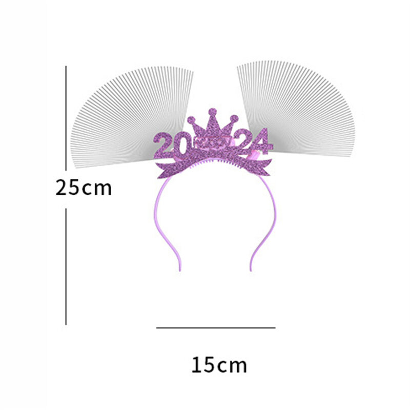 Coroa LED Headband com coração piscando, Tiara Crown, Feliz Ano Novo, Fontes de Festa, Casamento e Halloween, 2024