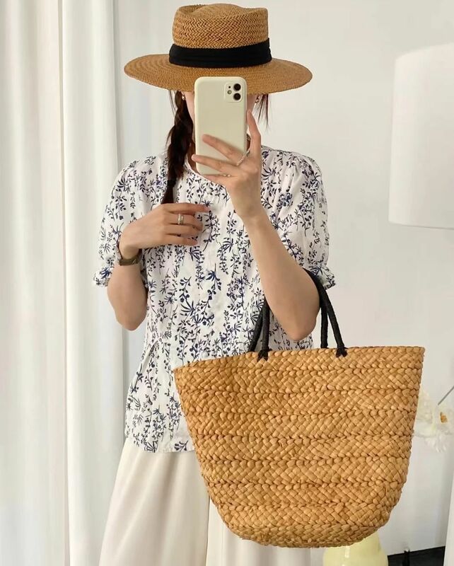 Women's elegant blouses 100% cotton o neck short sleeve blue printed shirts and blouses Pastoral style women designers clothes