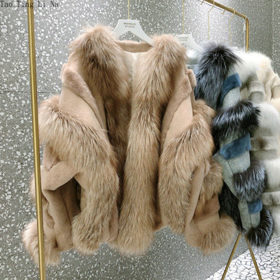2023 Women Autumn and Winter New Genuine Fox Match Mink Fur Coat H12