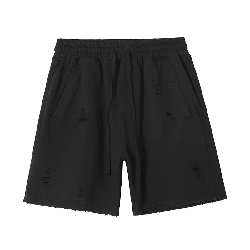 Worn-out baggy shorts, cut-up vintage shorts
