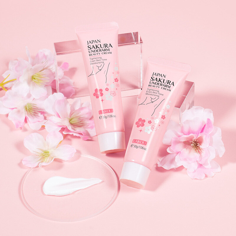 LAIKOU Sakura-crema blanqueadora para las axilas, blanqueador para las nalgas y rodillas, blanqueador para la piel oscura, mejora la pigmentación de melanina, cremas hidratantes opacas