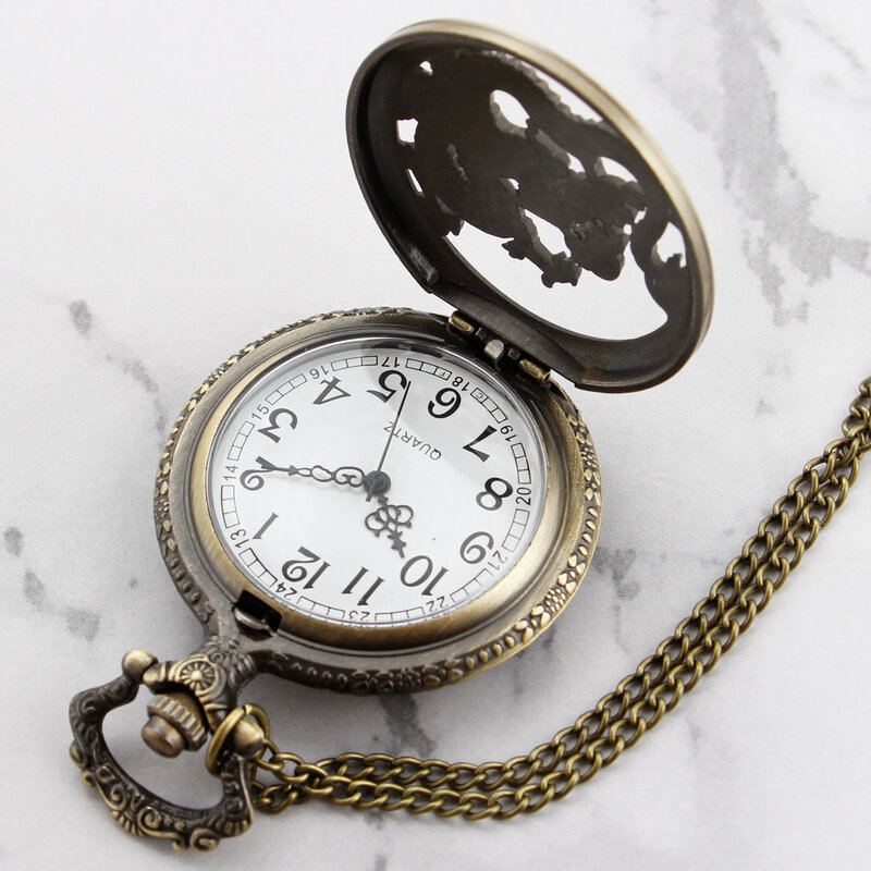 นาฬิกาควอตซ์โบราณสไตล์จีนสำหรับผู้ชายสร้อยคอคุณภาพสูงจี้เวลาเครื่องประดับสำหรับผู้หญิงของขวัญ