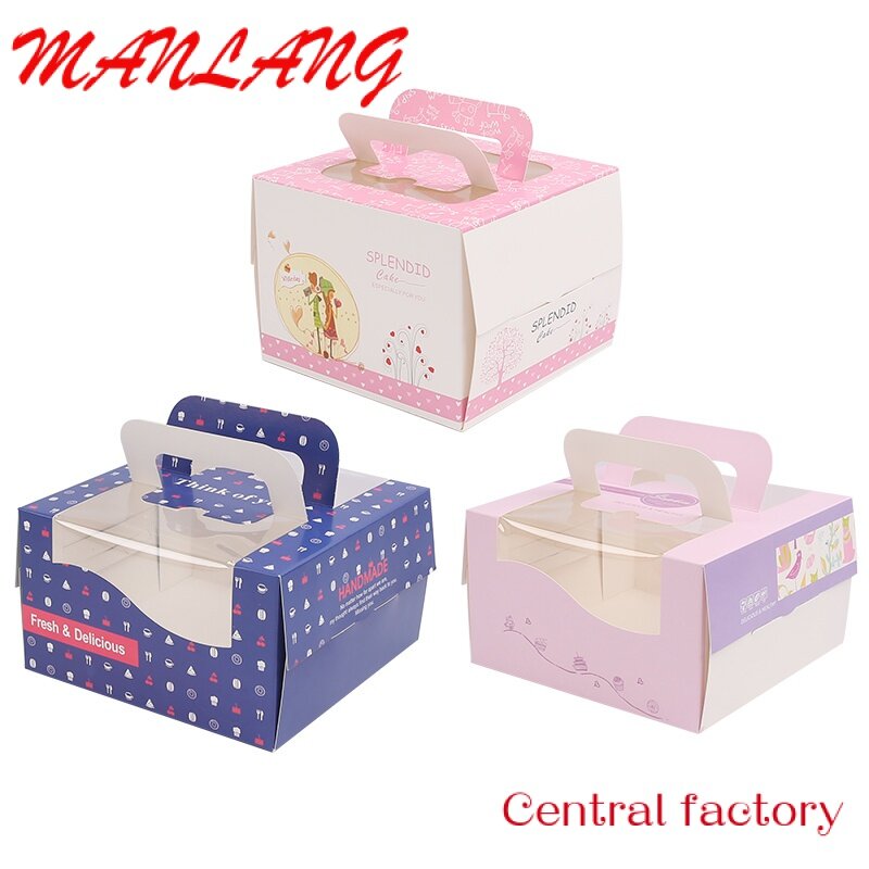 Оптовая продажа, Индивидуальный размер, логотип, Свадебная коробка для еды, упаковка, прозрачная с окном, доска для торта, коробка для торта на день рождения
