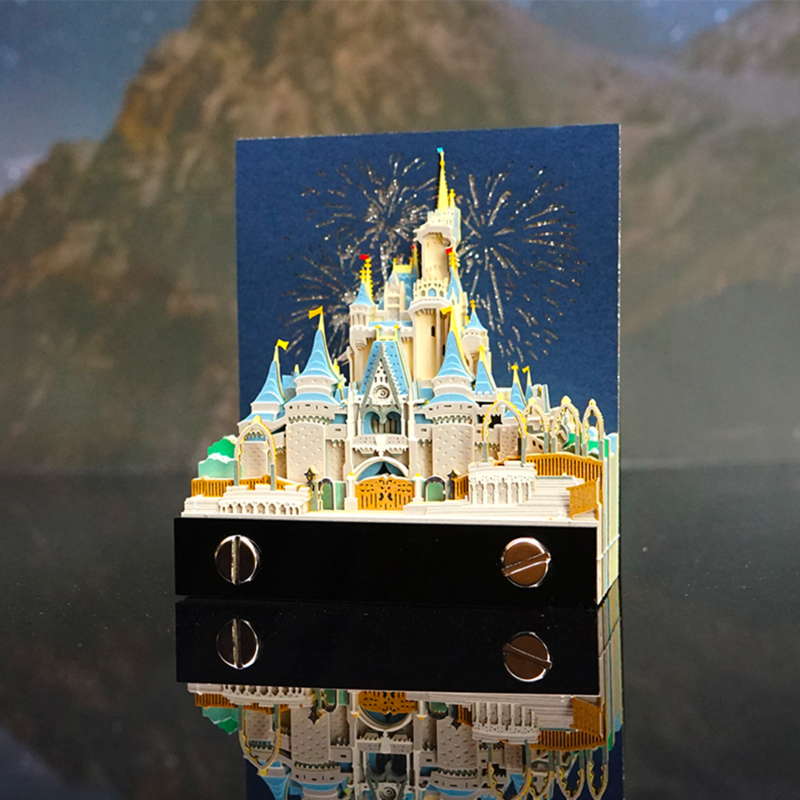 Omoshiroi 3D notatnik zamek papierowa podkładka zamek blok notatki karteczki 3D Art notatnik Kawaii akcesoria biurowe dzieci Pary prezenty
