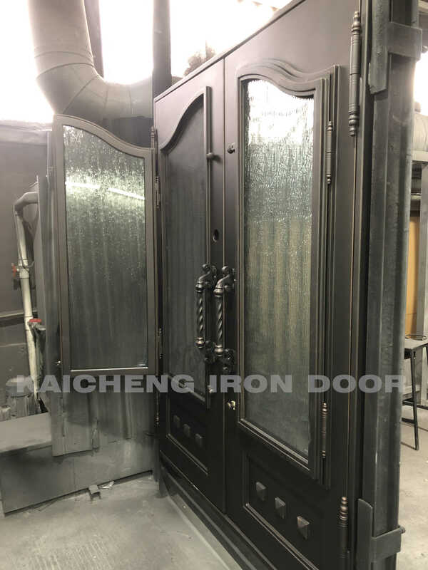 Puerta principal de hierro forjado, diseño de puerta francesa, calidad garantizada